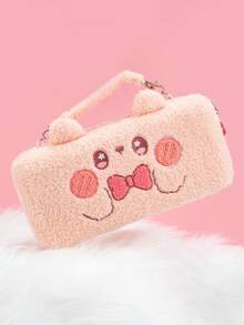 GeekShare 1pc Pink Rabbit Plush Carrying Case Compatible With Nintendo Switch/Switch OLED - Pink - View 11