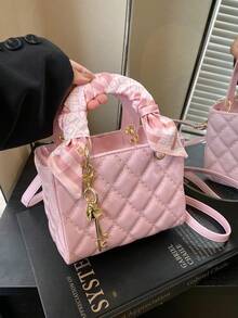 Dedoo 2025新款女士小巧优雅高端手提包，时尚轻便，畅销新款，钻石刺绣手提包、斜挎包和单肩包，适合春夏度假、旅行、校园生活、通勤、圣诞礼物、派对和婚礼等场合。 - 粉色 - 查看 3