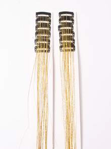 12 Pieces Clip-In Medium Straight Hair Synthetic Hair Clips, Fashion Party Girls Blonde Hair Silk Hair Clips, Colorful Glitter Hair Clips, Dazzling Hair Accessories For Holiday Gift Party With Family And Friends Christmas Gifts