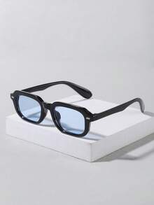 一副男士休闲基础款复古长方形时尚眼镜，适合度假、日常佩戴和通勤。 - 彩色 - 查看 4