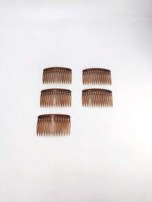 5 قطع/عبوة مشط جانبي أنيق من البوليسترين الصلب، مناسب للارتداء اليومي، إكسسوارات شعر، مشط شعر، تاج للرأس - متعدد الألوان - مشاهدة 9