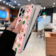 Funda festiva para móvil, diseñada con alegres personajes navideños y bastones de caramelo, compatible con los modelos  17,  16,  16 ProMax,  15,  15 ProMax,  14,  13,  12 y  11 Pro. Fabricada en TPU, ofrece protección a prueba de golpes. Ideal para reuniones familiares, fiestas, celebraciones infantiles, Navidad, cumpleaños y como regalo para amigos y seres queridos. - Plateado - Ver 4