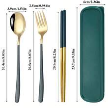 A Set Of Stainless Steel Portable Tableware - Reusable Utensil Set, Stainless Steel Portable Tableware Set With Storage Case - Includes Fork, Spoon And Knife - Ideal For Travel And Camping