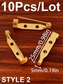 10个/包 不锈钢胸针夹底座别针 安全别针 胸针底座 14 16 19 25 30 38mm 空白底座胸针别针，适用于珠宝制作用品和配件 DIY - 胸針 - 查看 15
