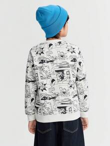 Balabala Felpa in pile Tom & Jerry per ragazzo pre-adolescente, edizione invernale 2025, felpa morbida e calda - tono grigio - Visualizzare 4