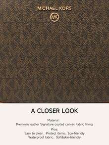 Michael Kors Jet Set Charm Small Monogram Camera Crossbody Satchel Casual Shoulder Purses for Daily Parties Zippy Bag - 棕色 - 查看 8