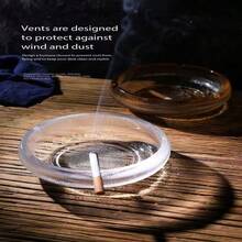 1pc Creative Hammer Texture Glass Ashtray, Fashionable Glacier Pattern For Home, Living Room, Coffee Table, Office, Elegant - Multicolor - View 4