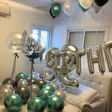 5/10/12 Inch Green Party Balloons, 30-150pcs, Blue-Green Metallic Helium Shiny Thick Latex Balloons, Perfect Decoration For Birthday, Wedding, Baby Shower, Graduation, Gender Reveal, Baptism, Christmas, New Year, Jungle Dinosaur Theme Party - Metallic Green - View 8