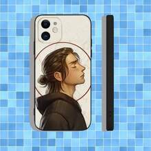 Funda de teléfono de Eren Yeager compatible con 17, 16, 15, 14, 13, 12, 11, Pro, Max, Plus, Air, X, XS, XR, SE, 8, 7, Mini, funda negra suave compatible con 17 Pro Case, 17 Pro Max Case, 17 Case, 16 Pro Case - z6 - Ver 8