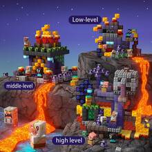 48/100/200/300片磁性积木，0.78英寸，磁性采矿世界熔岩洞穴区域积木玩具套装，STEM教育感官玩具，3岁以上男孩女孩的最佳圣诞节、万圣节、生日礼物 - 彩色 - 查看 5