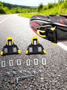 2个公路自行车锁片，SPD锁踏锁片，6度浮动角度 - 黑色 - 查看 5