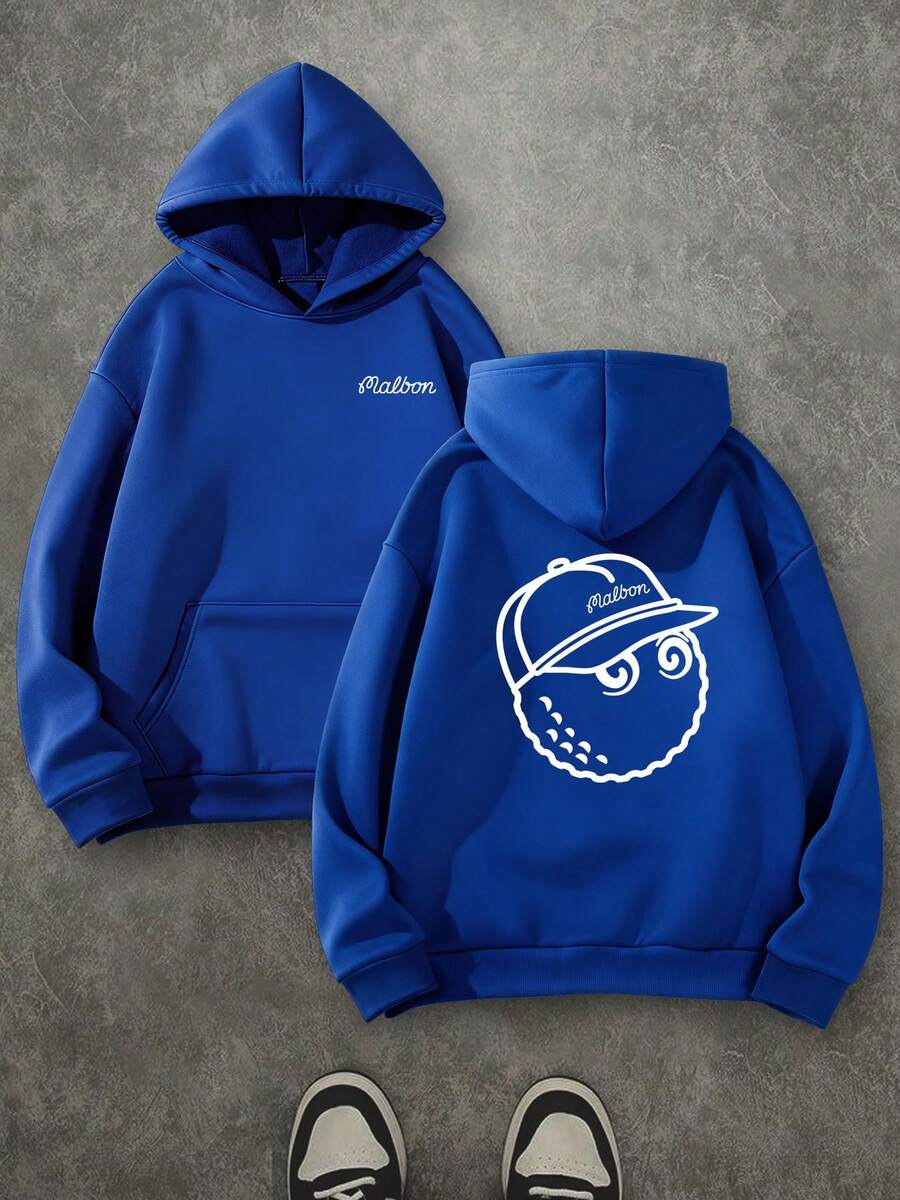 GOLF Unisex Hoodie, Funny Cute Golf Hat Graphic Print Hoodie, Double Sided Printed (250g Polyester Fiber) Long Sleeve Fleece Hoodie, GOLF Gifts, Casual Athletic Fall Hoodie, Men And Women's Long Sleeve Fleece Hoodie For Autumn And Winter, An Ultra-Soft And Comfortable Gift - 寶藍色 - 查看 1