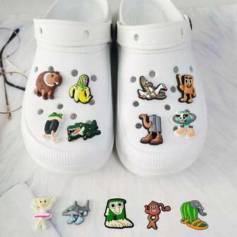 13/15/21/30PCS Funny Italian Brainrot Shoe Charms Set, PVC Shoe Decorations For Beach Bag, Shoe Accessories Charms, Gift Idea For Birthday Christmas Valentine's Day Halloween Party Favors