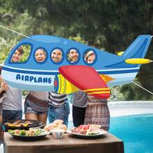 Airplane Shaped Photo Prop, Self-Portrait Frame, Large Airplane Photography Backdrop Curtain, Helicopter Airplane Themed Photo Booth Props, Suitable For Birthday Party Decorations - Multicolor - View 6