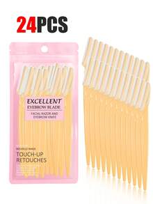 30pcs Exquisite Bagged Men's And Women's Facial Razors, Eyebrow Trimmers And Facial Hair Removers, Facial Hair Removal, Men's And Women's Facial Razors, Hair Trimming Tools, With Precision Sleeves, Hair Removers, Eyebrow Trimmers, Easy To Carry For Travel 1/3/6/12/24pcs (Pink)