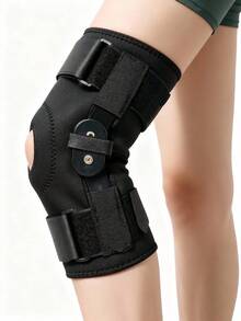 1pc- Adjustable Compression Knee Brace With Side Stabilizers & Patella Gel Pad For Knee Support, Knee Pad With Detachable Metal Strip Support, For Men & Women, Knee Support For Running, Workout, Daily Life ! (Black) - Black - View 11