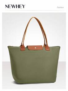 NEWHEY Shoulder Tote Bag For Women, Nylon Top-Handle Purse, Foldable Weekend Hobo Handbag - Multicolor - View 3