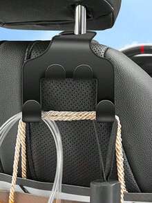 Universal Car Seat Headrest Hanger Storage Rack, Backseat Organizer Bag, Car Phone Holder, Car Interior Accessories, Sun Shade, Travel Cooling, Car Accessories, Car Storage Bag, Keep Your Car Clean - Black - View 6