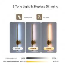 Upgraded Motion Sensor Wall Light: USB Rechargeable, Black/Gold Color, Ideal For Bedroom/Living Room Decor - Multicolor - View 4