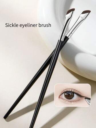 一套化妆刷 - 包括：镰刀形眼线刷、眼影刷、斜角眉刷、遮瑕刷、眉刷、眼影刷、螺旋刷、螺旋刷