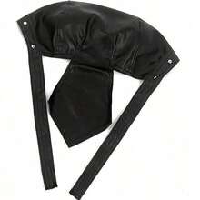 WoMen's Punk Style Skull Cap - Black Studded Faux Leather Bandana Head Wrap With Metal Trim, Adjustable Biker Doo Rag For Motorcycle & Hip Hop Fashion - 1 cái - Xem 5