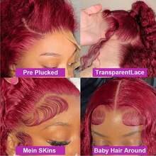 PQL 200% Density Curly Lace Front Wig Human Blended Hair 13x4 HD Lace Frontal Wigs Blended Wig - Curly Wig Glueless Jerry Curly Deep Wave Wigs Brazilian Virgin Hair Lace Front Wigs Curly Water Wave Lace Front Wig - SBUG - View 4