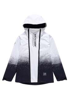 女士连帽滑雪服，一件装，保暖、防风、防水、耐用、透气、弹力，适用于单板/双板滑雪装备，男女皆宜的运动服（不含配件），冬季运动 - 黑與白 - 查看 5