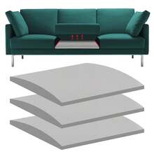 40D弧形沙发垫支撑，旨在解决座椅下陷问题，可插入高回弹沙发垫，修复沙发凹痕以提高舒适度，尺寸：20英寸X20英寸X2英寸，灰色 - 灰色 - 查看 9