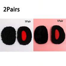 1 对纯色耳罩，柔软羊毛混纺耳套，舒适、毛茸茸、温暖，时尚配饰，适合冬季户外和旅行中的男士和女士