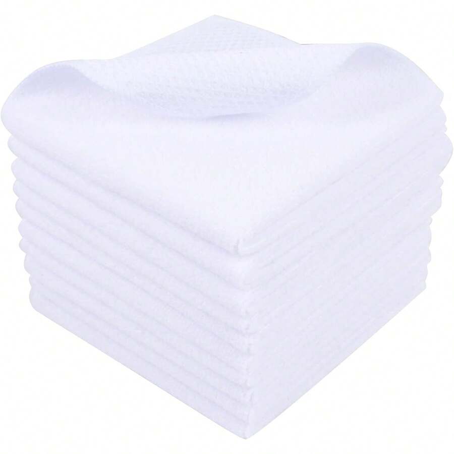 Microfiber Dish Cloth For Washing Dishes, 2025 Kitchen Cleaning Cloths, 5 Color Assorted 12Inchx12Inch 10 Pack - White - View 1