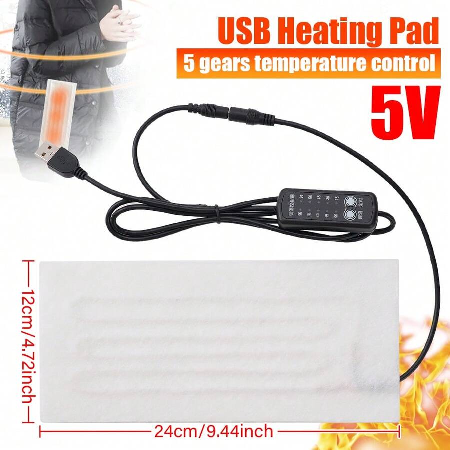 USB Heating Pad 5V Heating Mat Electric Heating Film For Cervical Vertebra Warming Clothes Vest Coat Jacket Shoes Heater Insulation,Galentines,Puppy,Carnival,Party Decorations
