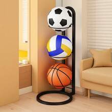 Multi-Functional Basketball Stand, Black Basketball Floor Storage Rack, Suitable For Sports Hall Ball Storage - Black - View 9