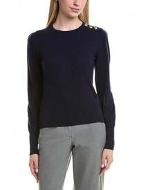 Bruno Magli Button Shoulder Wool & Cashmere-Blend Sweater - Blue - View 1