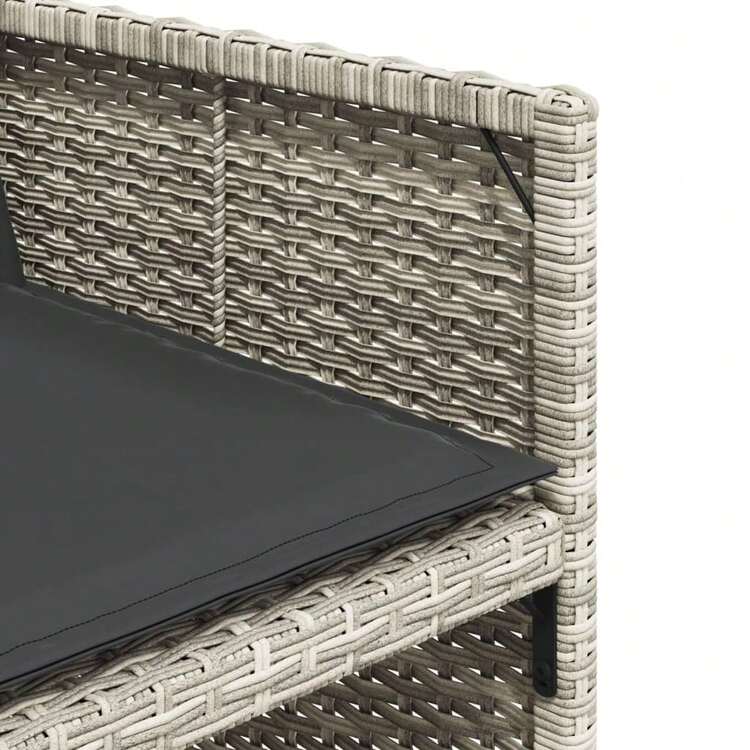 vidaXL 4 Stück Hellgraue Gartenstühle Mit Kissen, Poly Rattan - Grey - View 9