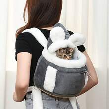 Tragbarer Winter-Warmrucksack für Katzen und kleine Hunde mit weich thermisch gefütterter, ergonomischer Konstruktion und sicherem Geschirrsystem - bequemer Haustier-Rucksack mit Aufbewahrungstaschen und Sicherheitsschnalle, geeignet für Reisen und Outdoor-Aktivitäten