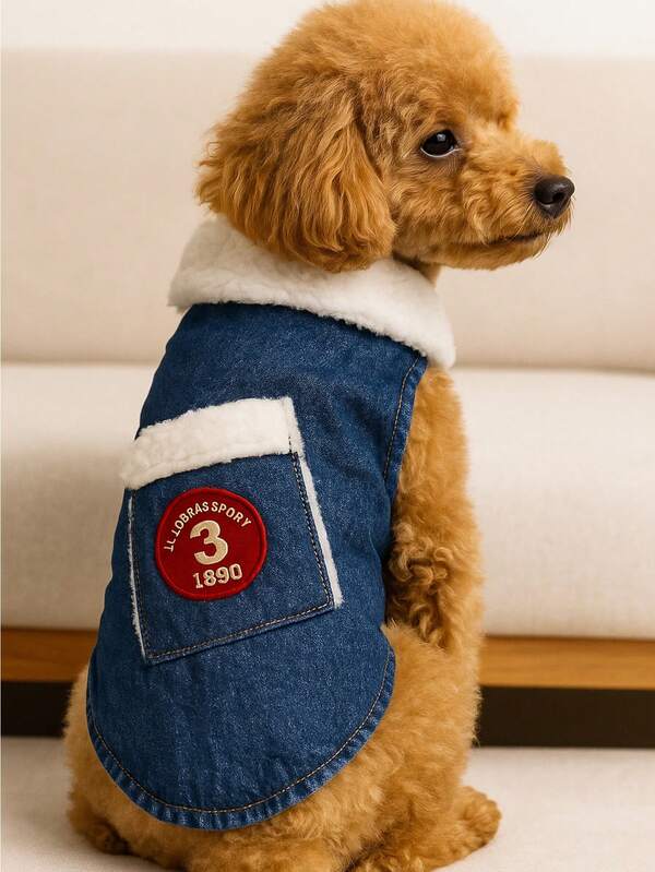 holdhoney 1pc Pet Clothing With Pocket, Minimalist Design For Dogs & Cats, Soft & Comfortable Fabric, Warm Winter Wear, Easy To Put On