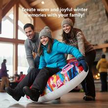 1pc Heavy-Duty PVC Inflatable Snowboard With Carry Handle - Angle-Free Design, Foldable Snowboard, Monoski, Snow Scooter - All-Terrain Winter Sports, Adult & Teen Christmas Gift, Sled, Fashionable Design - Multicolor - View 8