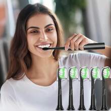 Fit For Sonicare Replacement Heads, Toothbrush Replacement Brush Heads Compatible With Philips Sonicare Click On Electric Toothbrush, 10 Pack, Black{Inchcolor_nameinch:InchBlackinch,Inchsize_nameinch:Inch1Count(Packof10)Inch} - 黑色 - 查看 8