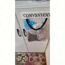 1个壁挂式厨房垃圾袋收纳盒 - 大容量，透气网状塑料袋，带有“方便”标签，易于取用，适用于橱柜门和桌面收纳，返校季、派对和节日必备品、夏季必备品、婚礼装饰 - 彩色 - 查看 3