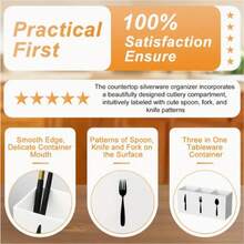 2pcs Acrylic Cutlery Organizer Box, Silverware Rack, Tabletop Knife Fork Spoon Holder, 3-Compartment Kitchen Utensil Storage Box, Suitable For Cabinet, Indoor, Home, Restaurant (White), Kitchen Utensil Organizer, Tabletop Cutlery Rack, Covered Cutlery Storage Box, Cutlery Bag, Drawer Cutlery Organizer, Kitchen Countertop Storage Box, Tabletop Cutlery Rack, Acrylic Cutlery Organizer, Covered Cutlery Rack, Polished Acrylic Surface, Stylish Cutlery Rack