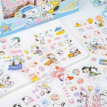 10pcs/Set New Snoopy Series Sticker Set, Cute & Fun Sticker Pack, PET Student Account Leaf Random Style, Christmas Gift, Christmas Stocking Stuffer, Christmas Decoration - Multicolor - View 2