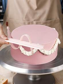 1 Set Cake Decorating Tools, Includes Curved Cake Decorating Tool With Scale, Cream Decorating Ruffle Pen, Home DIY Baking Tools, Cake Curved Decorating Assist Tool, Curved Lace Edge Decorating Pen, Fondant Baking Tools, Suitable For Kitchen And Bakery - Multicolor - View 2