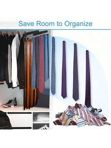 1个衣柜腰带套 腰带收纳袋 腰带挂钩 - 黑色 - 查看 10