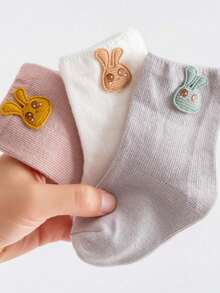 3 Pairs Thick Cartoon Baby Warm Mid-Calf Socks