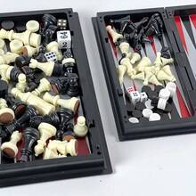 1件迷你磁性棋盤遊戲，小型便攜式折疊棋盤旅行套裝－5英吋磁性棋盤，經典西洋棋、棋盤遊戲與跳棋，口袋旅行尺寸，適合派對與活動策略遊戲，桌面遊戲配件 - 彩色 - 查看 8