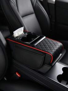 Car Armrest Storage Box, Car Armrest Pad, Central Armrest Box, Premium Ergonomic Armrest Box, Comfortable Driving Upgrade, Wear-Resistant And Easy To Clean, Fit Multiple Vehicle Models, New Tissue Box Storage With Cup Holder, Layered Storage, Great Gift For Holidays - Multicolor - View 10