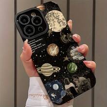 Funda para teléfono Planet and Lyrical Collage, a prueba de golpes, mate, resistente a caídas, lente todo incluido, silicona, funda dura, soporte magnético, funda para teléfono Apple elegante y creativa.especialmente diseñado para XR/X/XS/XS Max|11/11 Pro/11 Pro Máx|12/12 Pro/12 Pro Máx| 13/13 Pro/13 Pro Max.| 14/14 Pro/14 Plus/14 Pro Máx.| 15/15 Pro Max/15 Pro/15 Plus| 16/16 Pro/16 Pro Max/16 Plus| 17/17 Pro/17 Pro Max/17 Air Diseñado con cuero sintético, es resistente a las manchas, elegante y a la moda. - Negro 463 - Ver 4