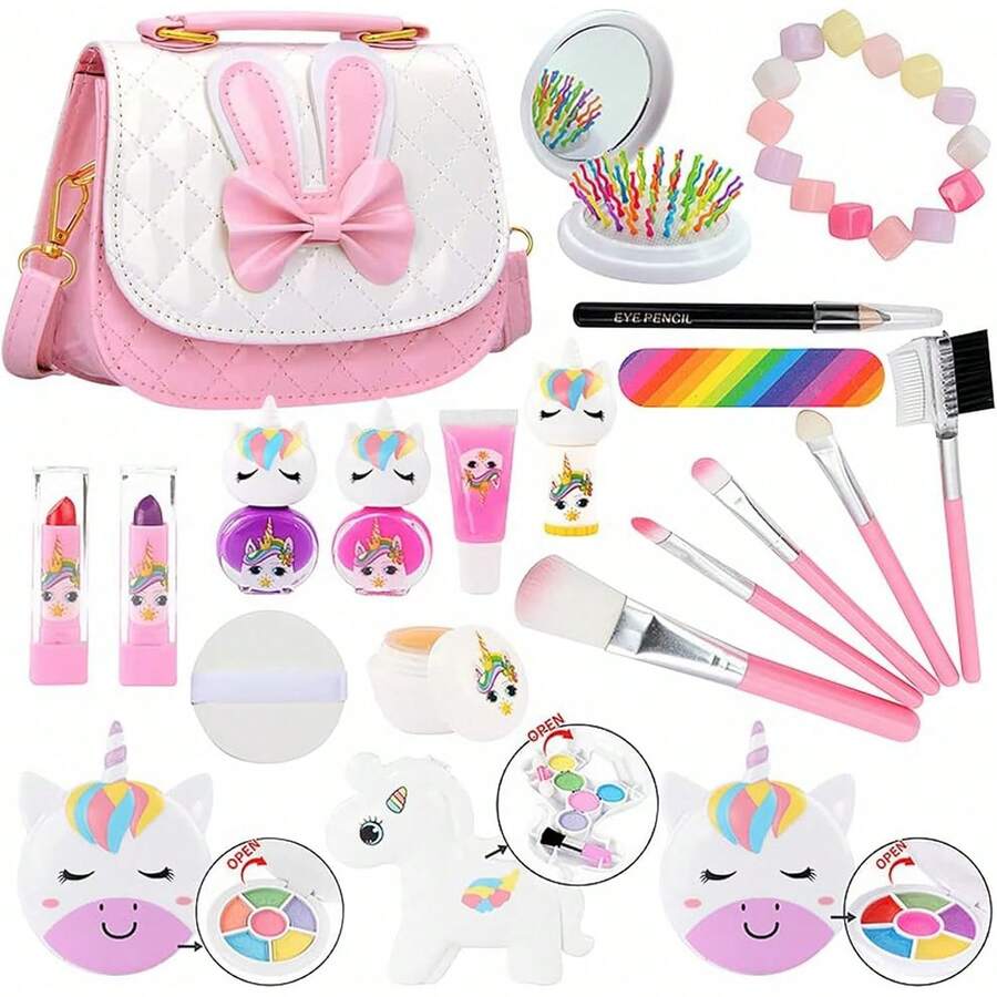 Juguetes de Maquillaje para Niñas, 21 Piezas Set de Maquillaje y Belleza Lavable, Princesa Juego de Simulación, Regalo de Cumpleaños, Juguetes para Niñas de 3 4 5 6 7 8 9 10 Años - 1 - Ver 1