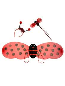 4 piezas del mejor vendedor a nivel internacional de alas de abeja amarillas y conjunto de mariquita ángel roja para hombres y mujeres. Incluye una varita de hada, diadema, alas y un vestido de gasa. Adecuado para eventos a gran escala para hombres y mujeres de talla pequeña. - Multicolor - Ver 5