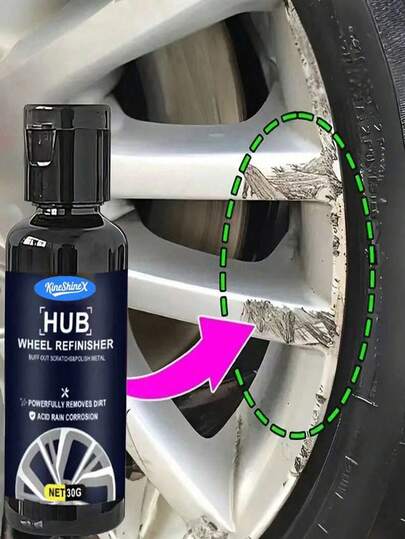 KineShineX Kit de reparación de arañazos en neumáticos de coche AOSI, agente de pulido de cubo de rueda, decapante para óxido y arañazos en cubo de rueda, restaura el brillo metálico del coche, cera para el cuidado del cubo de rueda, pasta de pulido anti-decoloración para reparación de coche, haz que tu coche parezca nuevo, accesorios de mantenimiento de automóviles, reparación esencial de automóviles (envío aleatorio de versiones nuevas y antiguas)